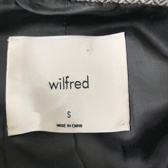 Aritzia Wilfred Grey Herringbone Print Wool Cashmere Blend Size S - Picture 7 of 8